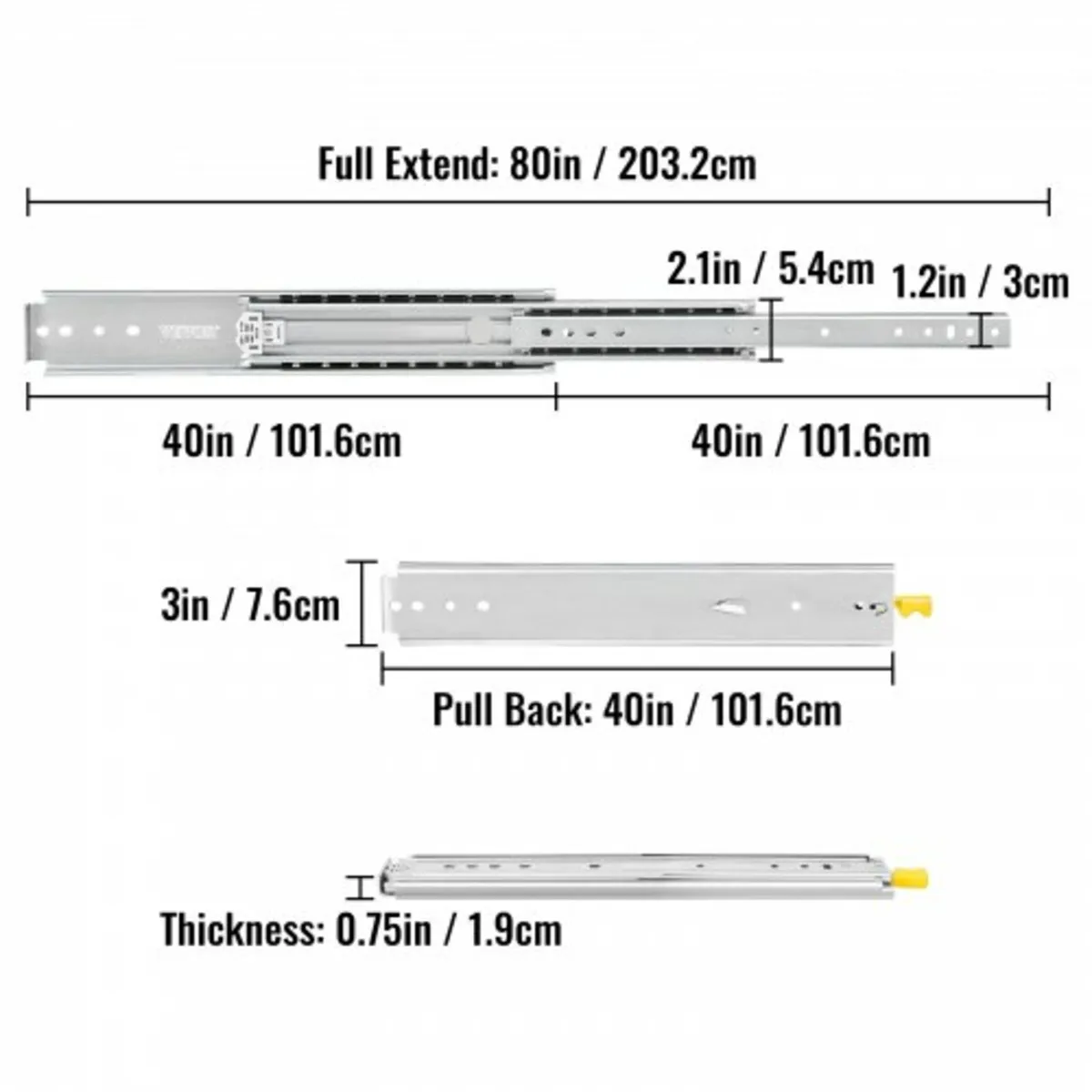 Heavy Duty Drawer Slides 40" Length, Locking Drawe - Image 3