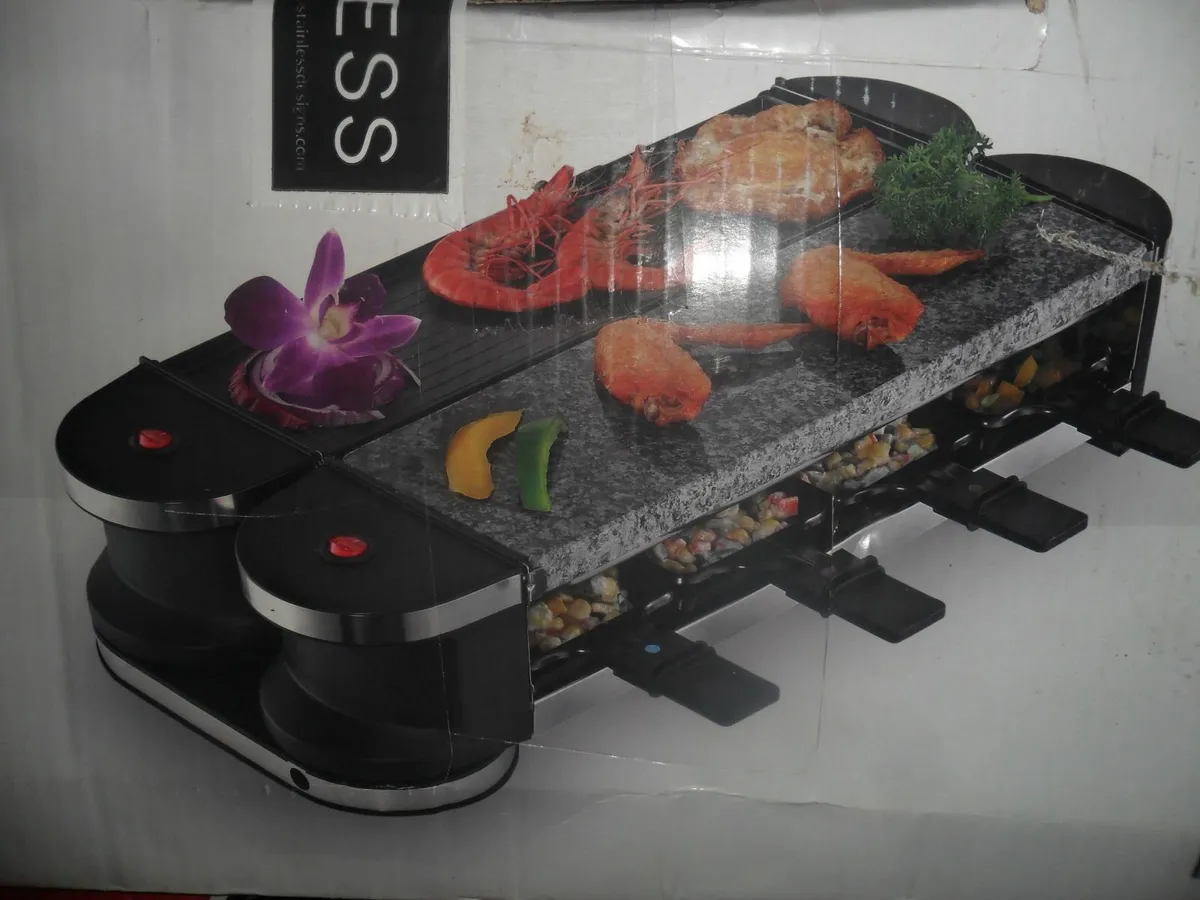 raclette grill with natural stone - Image 1
