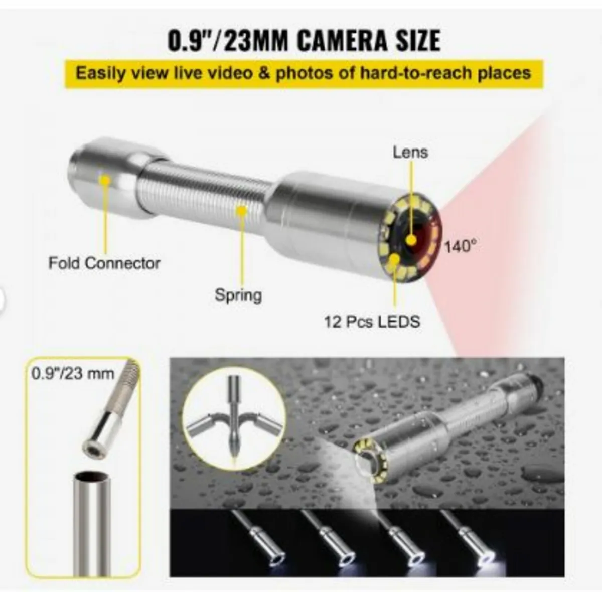 30M Sewer Inspection Video Camera 7” Monitor Pipe - Image 4