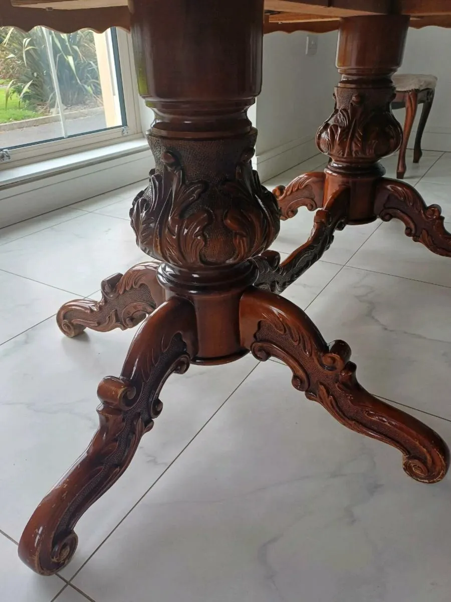 Antique dining table and chairs - Image 2