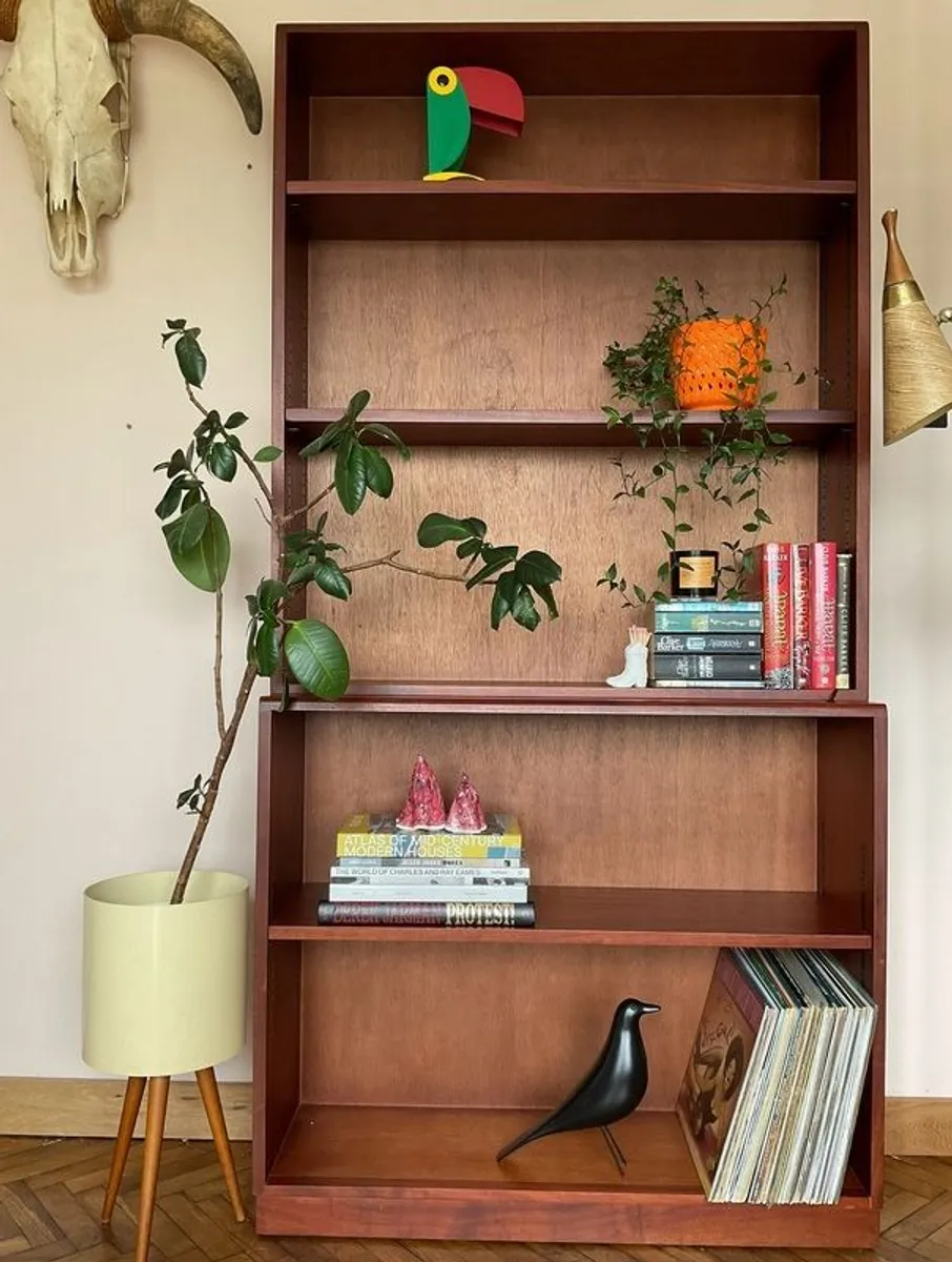 Mid century teak bookcase vintage retro - Image 1