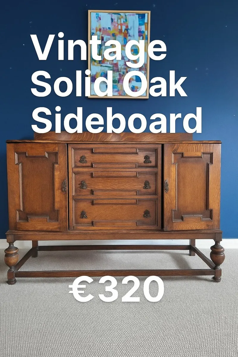 Vintage Solid Oak Sideboard – €320 - Image 1