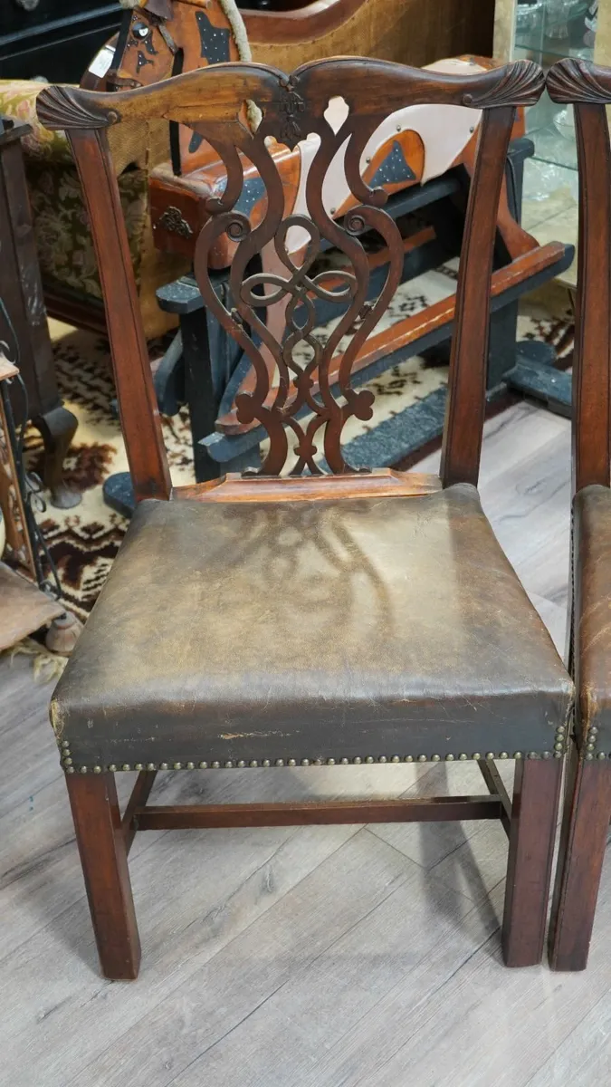 🪑 Set of 4 Original Irish Chippendale Dining Chai - Image 2