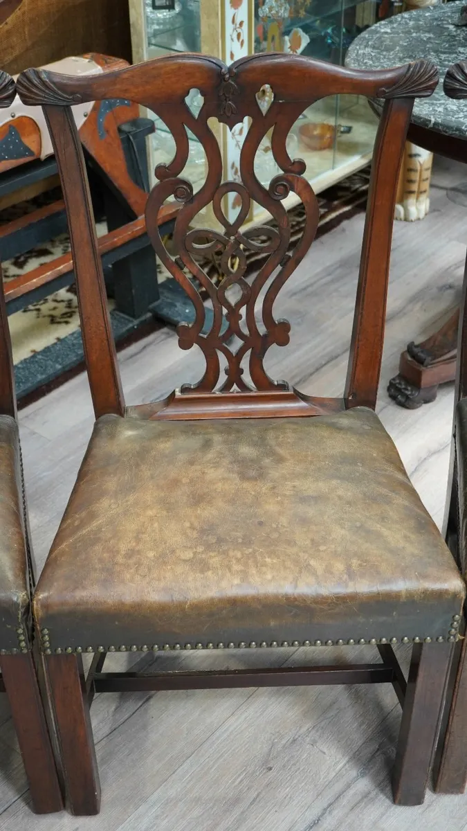 🪑 Set of 4 Original Irish Chippendale Dining Chai - Image 3