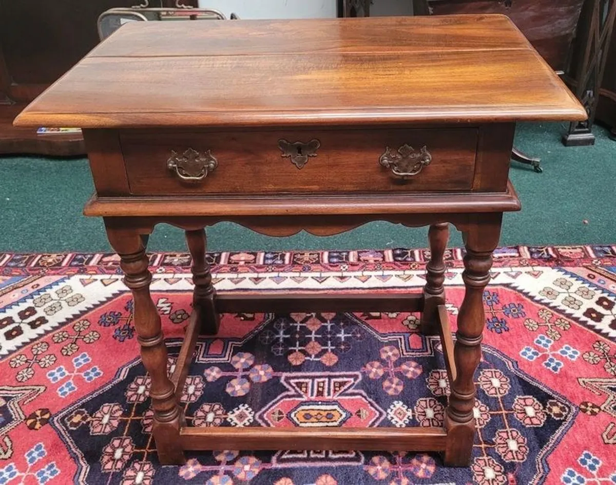 High Quality Theodore Alexander Hardwood Side Table, Desk, Drawers, Fine Wood. - Image 1