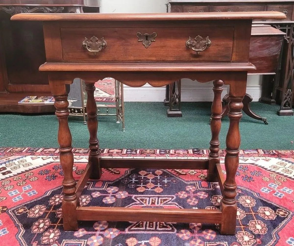 High Quality Theodore Alexander Hardwood Side Table, Desk, Drawers, Fine Wood. - Image 3