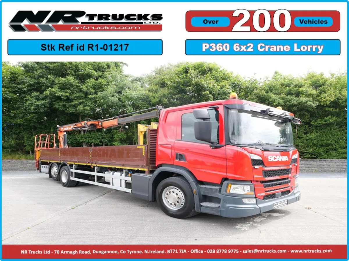 Scania P360 6x2 Crane Lorry - Tag Axle - Auto - Image 1