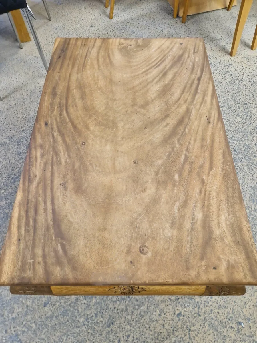 Vintage carved oak coffee table - Image 2