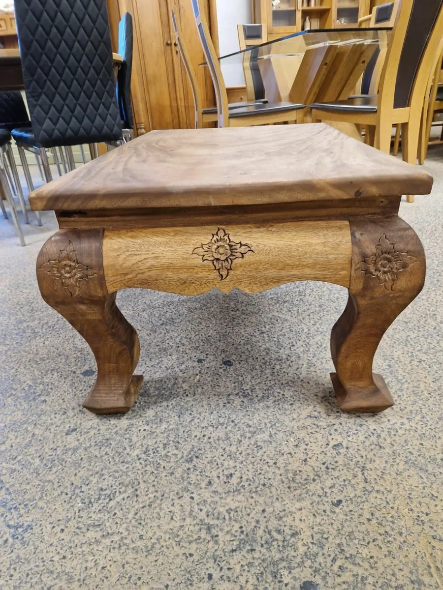 Vintage carved oak coffee table - Image 3