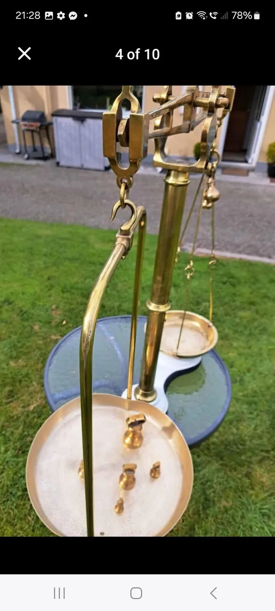 Old  1880s brass weighing schales - Image 2