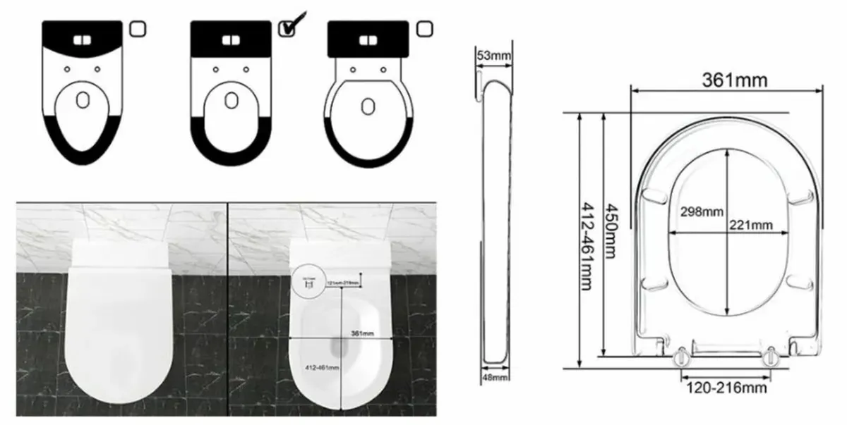 Soft System Lid Cover Close Toilet Seat - Image 2