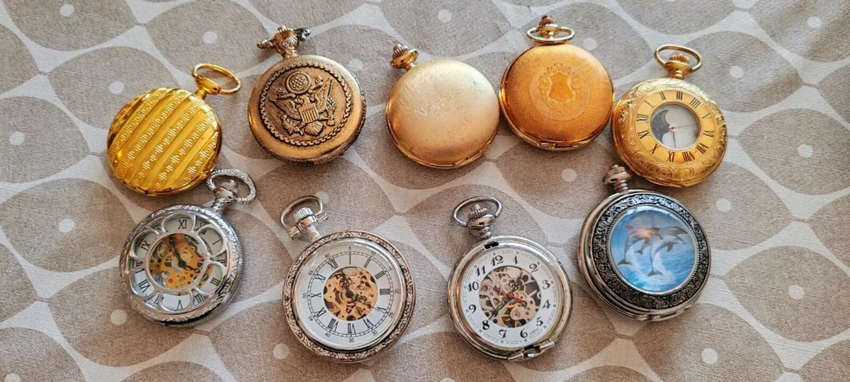 9 pocket watches for repair - Image 1