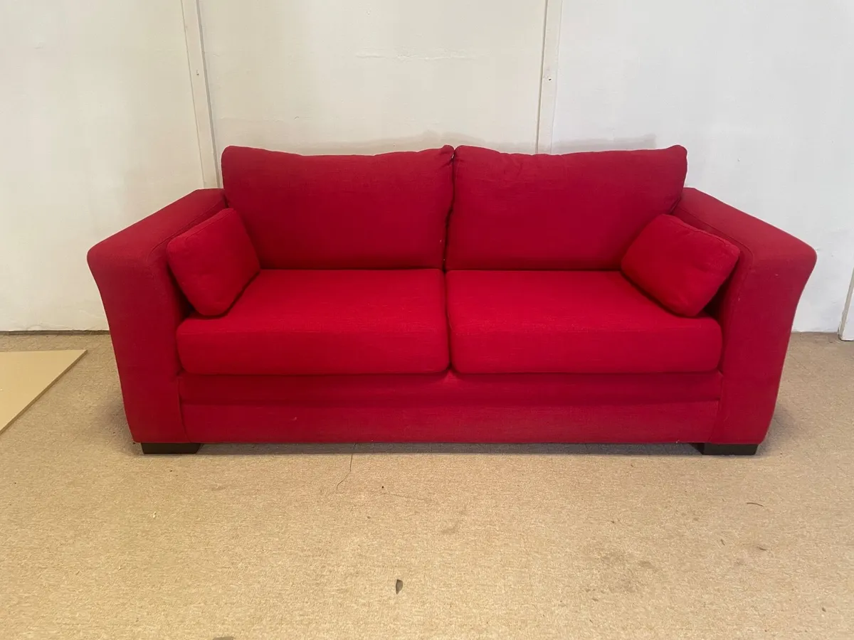 Red 2- seater sofa - Image 1