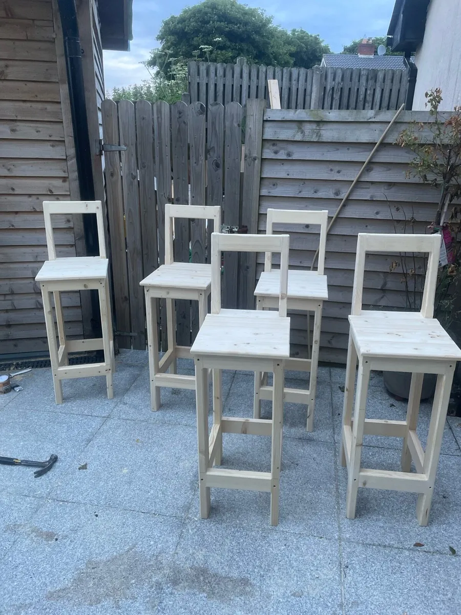Wooden barstools - Image 4