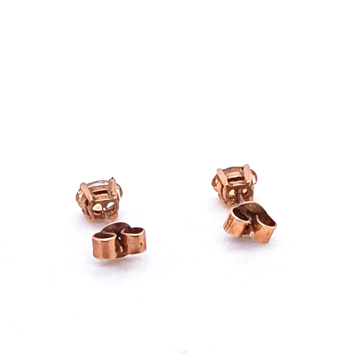 14 K Rose Gold & Citrine Studs Earrings - Image 4