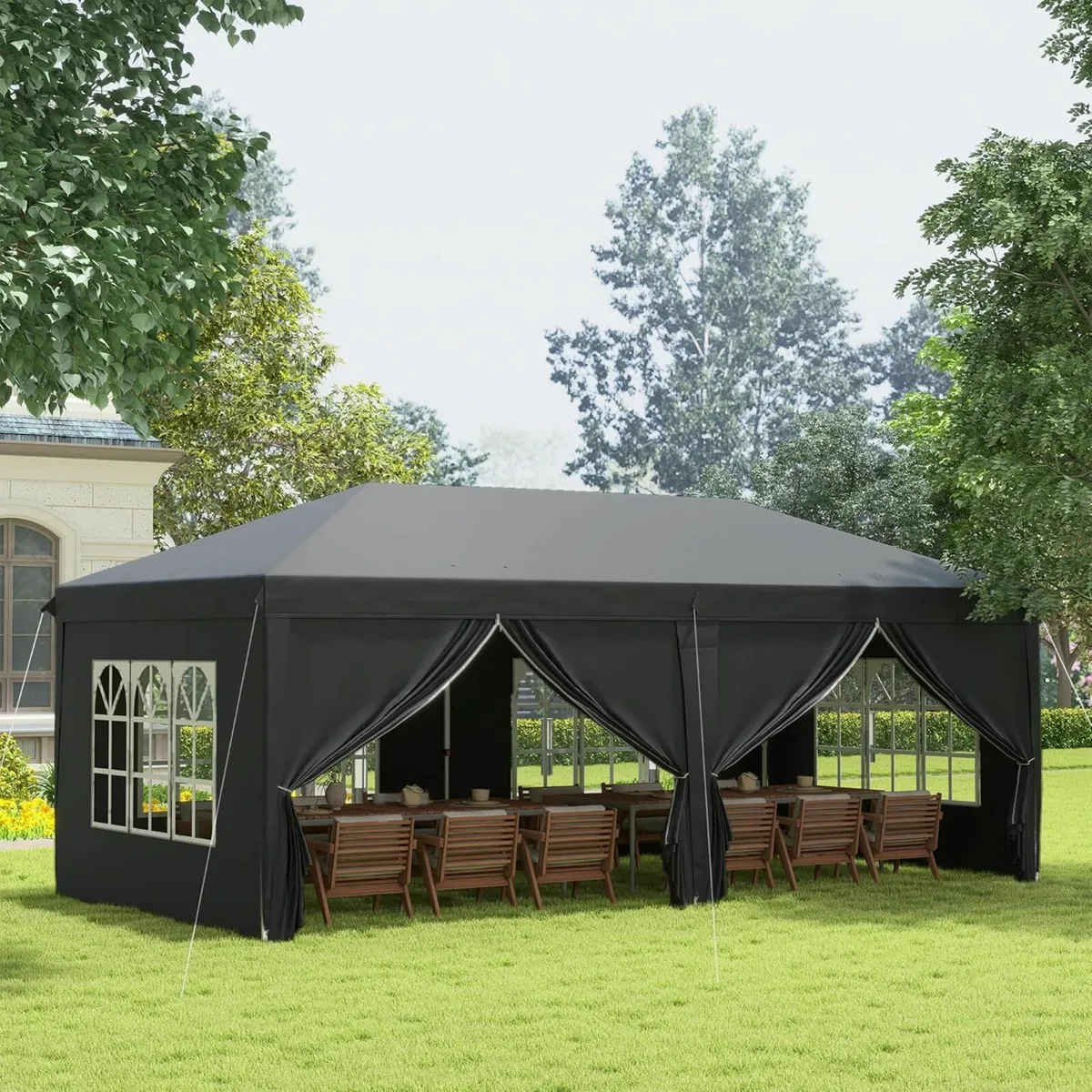 3x6m Pop-Up Gazebo with Sides & Windows Tent - Image 1