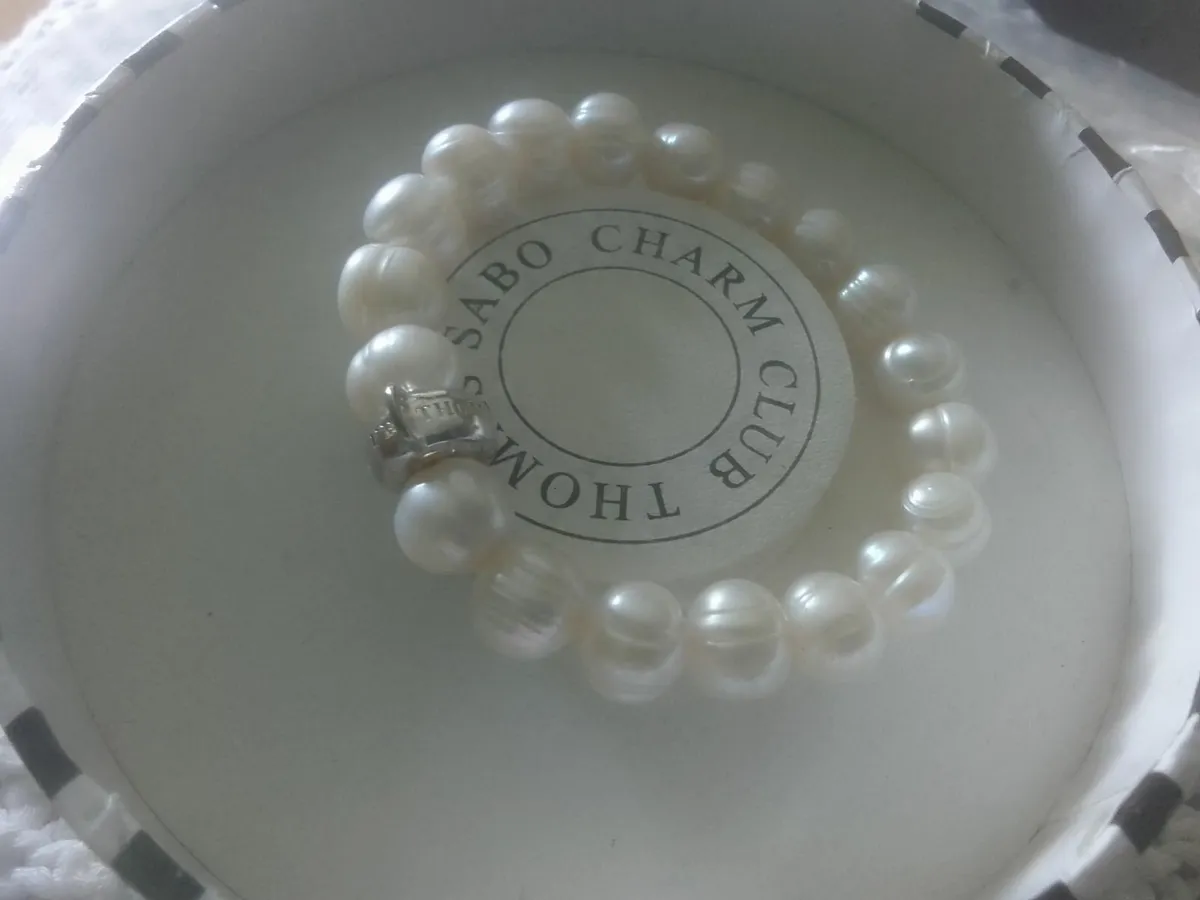 THOMAS SABO FRESHWATER PEARL BRACELET & STG SILVER - Image 2