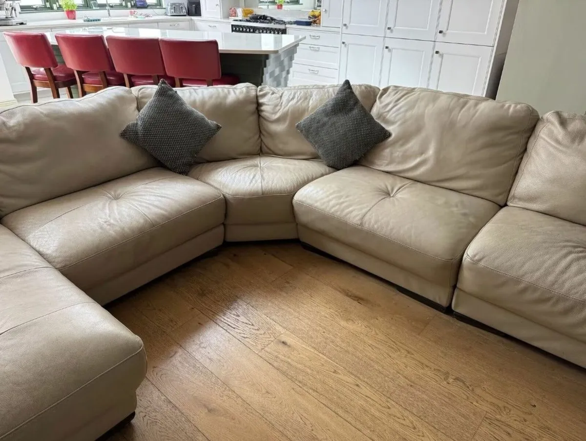 Eight-Piece Leather Sofa - Image 4