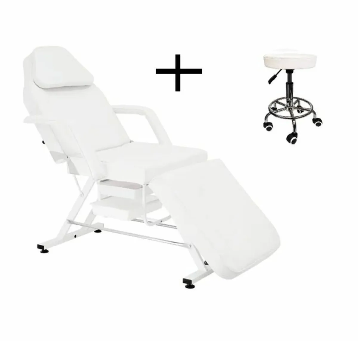 Beauty cosmetic bed chair with 2 cuvettes white - Image 2