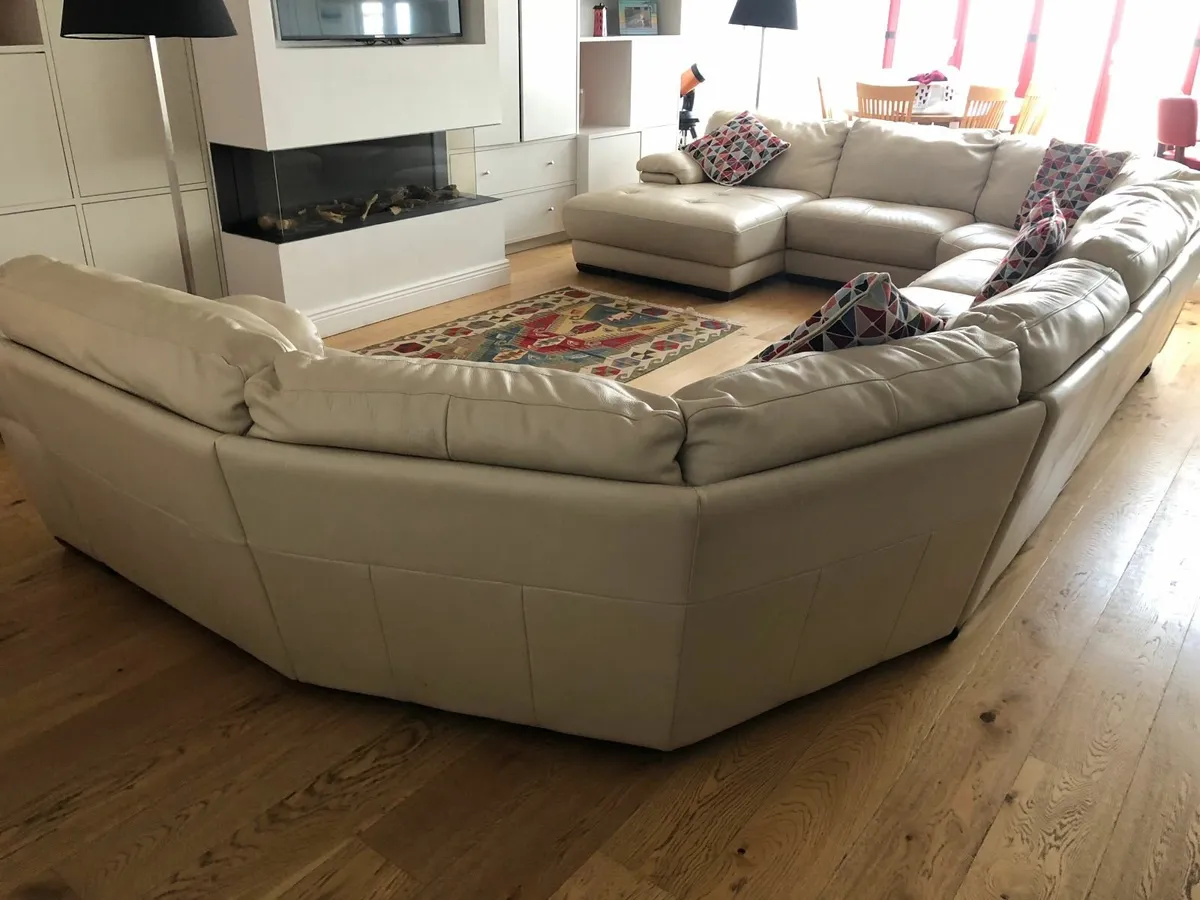 Eight-Piece Leather Sofa - Image 1