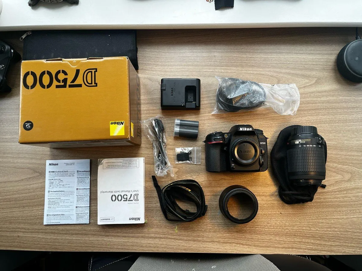 Nikon D7500 DSLR + 55-200mm VR Lens, 11k SC - Image 1