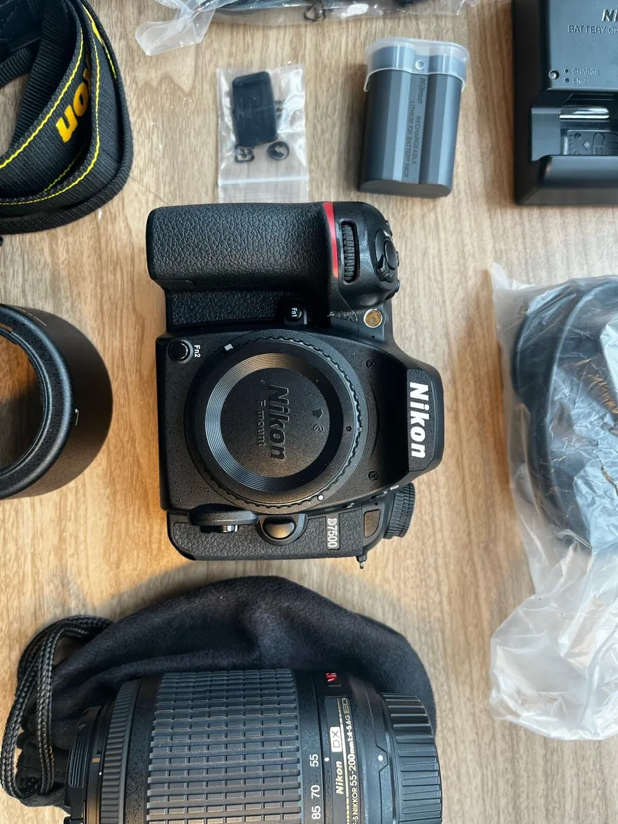 Nikon D7500 DSLR + 55-200mm VR Lens, 11k SC - Image 2