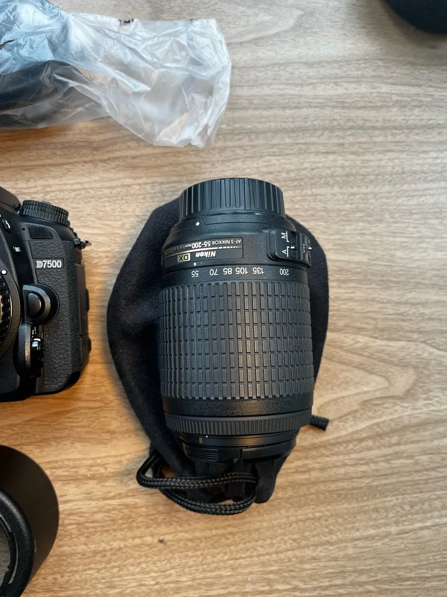 Nikon D7500 DSLR + 55-200mm VR Lens, 11k SC - Image 3