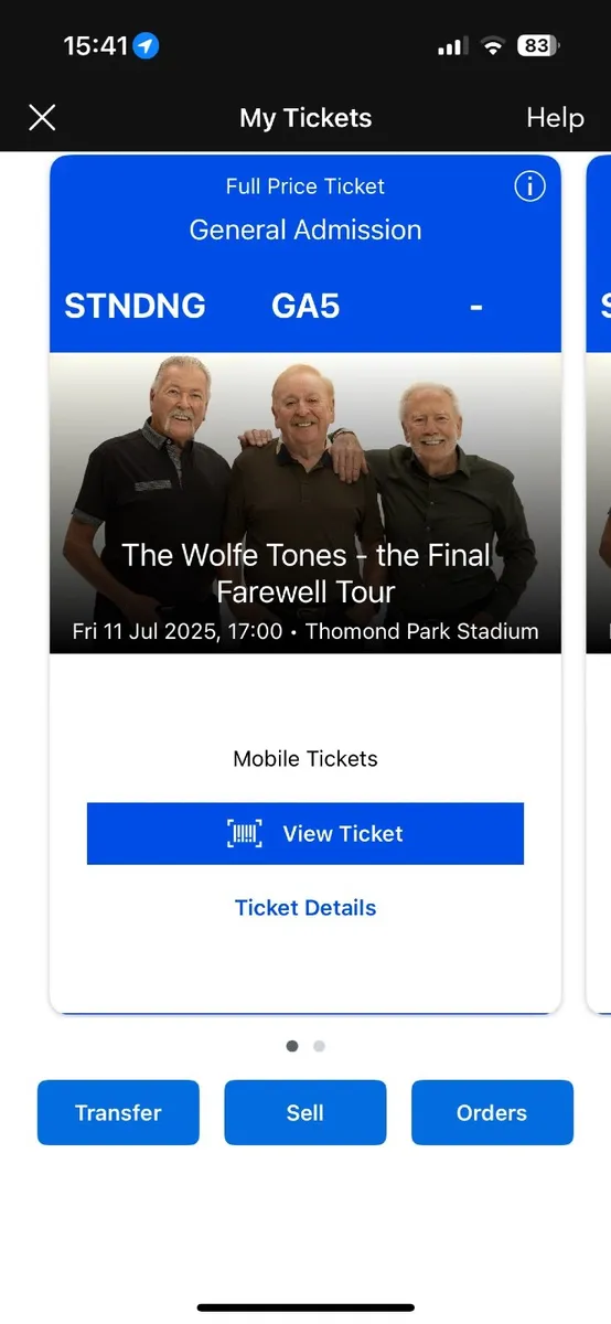 Wolfetones tickets Limerick 11th july