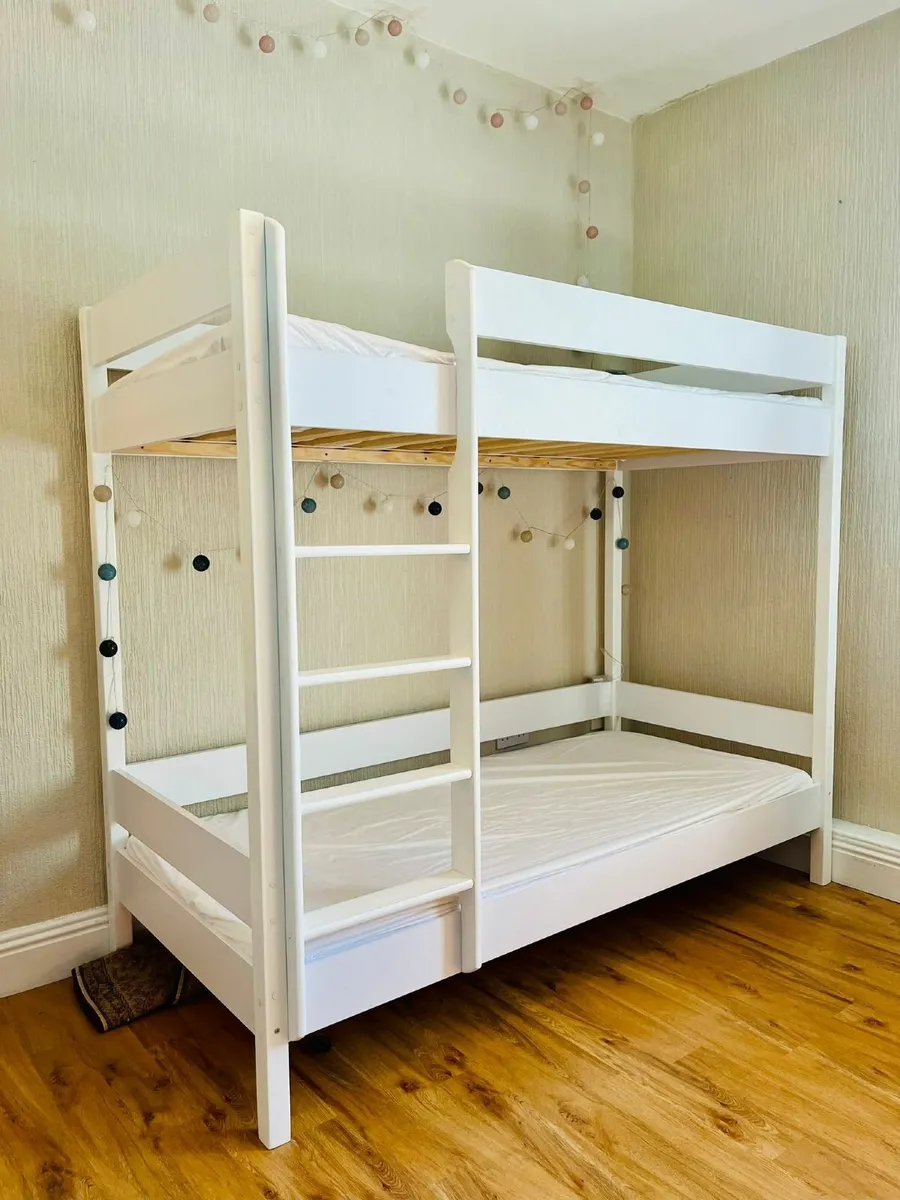 White Wooden Bunk Bed - Image 2