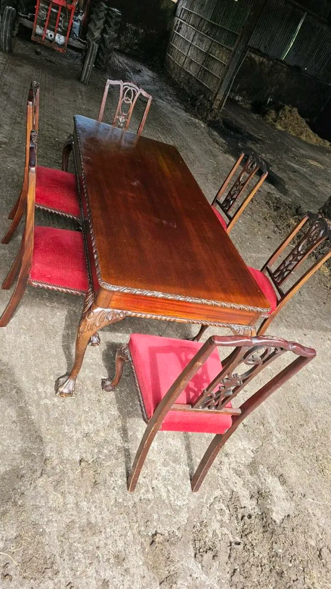 Mahogany table and 6 matching chairs - Image 2