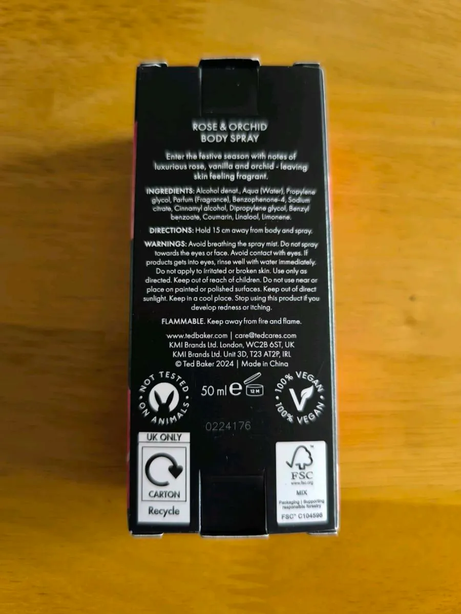 TED BAKER LONDON ROSE ORCHID BODY SPRAY - Image 3