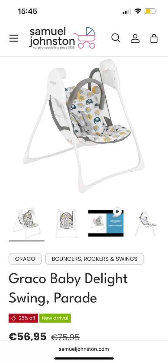 Graco Baby Delight Swing Up and Away - Image 1
