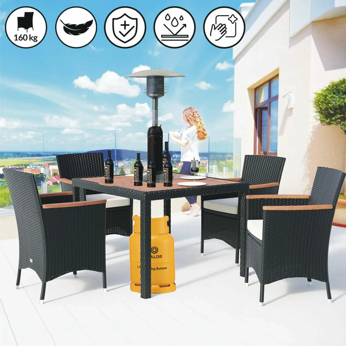 Tabletop Gas Patio heater Stainless Steel - Image 1