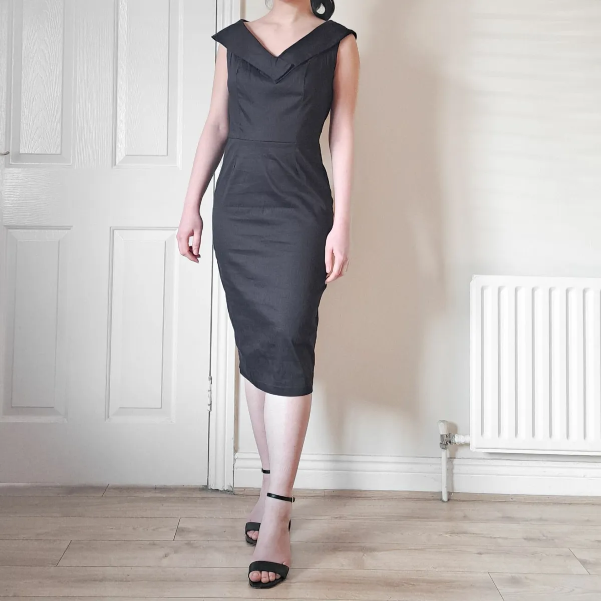 New Rowen Avenue Black Midi Pencil Dress 10UK/38EU - Image 1