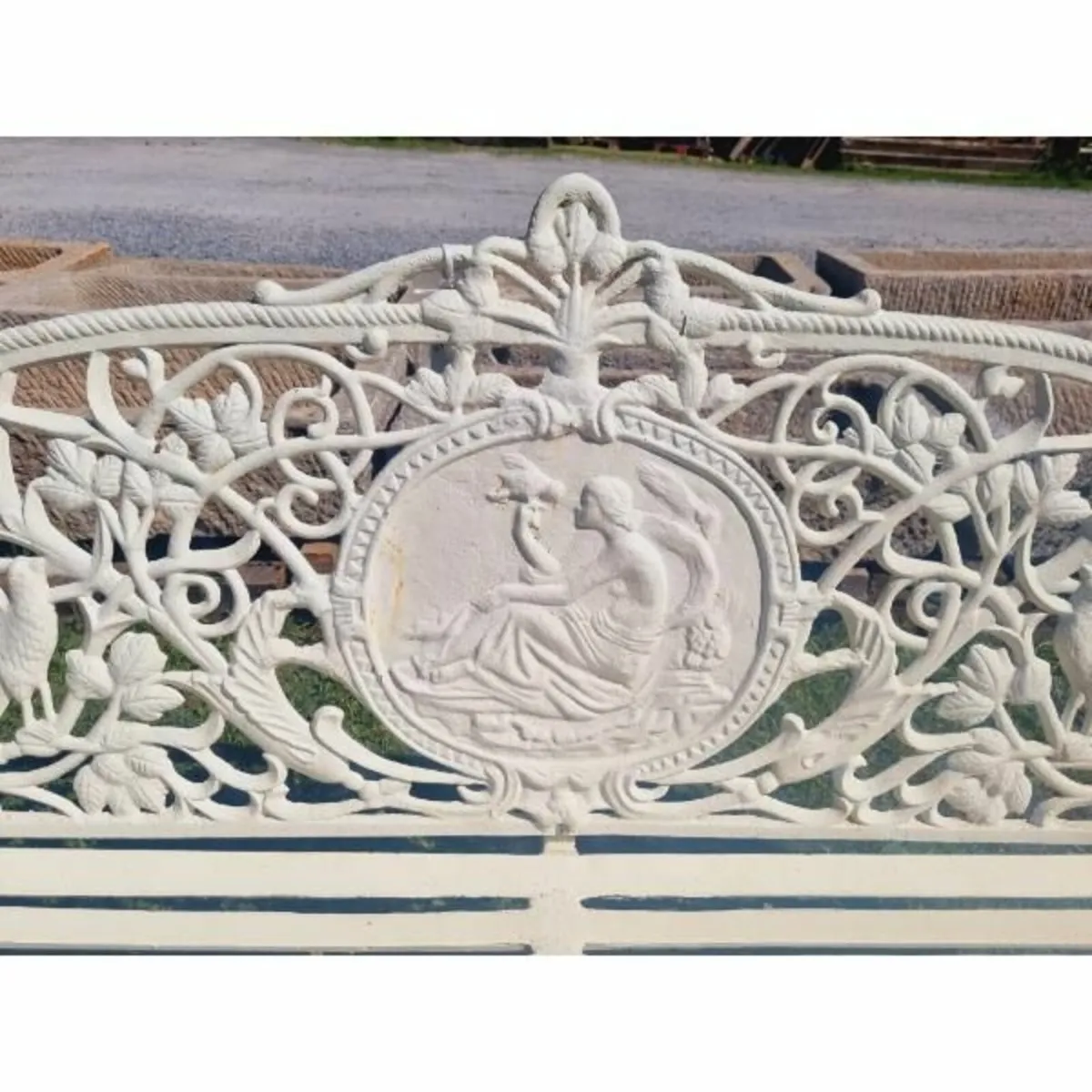 Large White Cast Iron Lady Bench CH-R-S126-W - Image 2