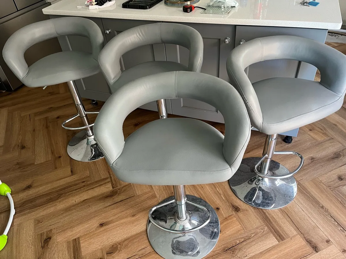 4 grey high stools - Image 2