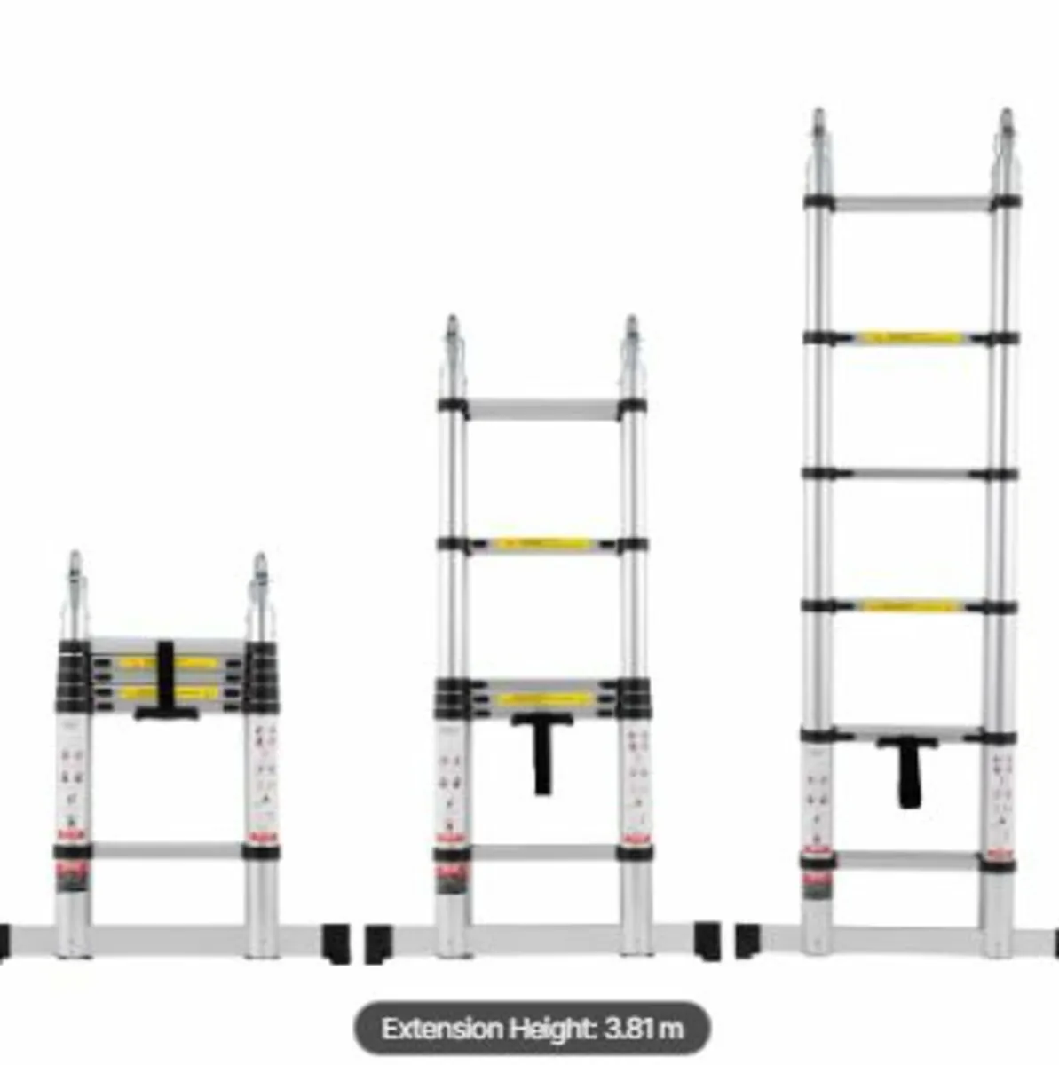 Telescoping Extension Ladder 12.5FT A-Shape w/ St - Image 1