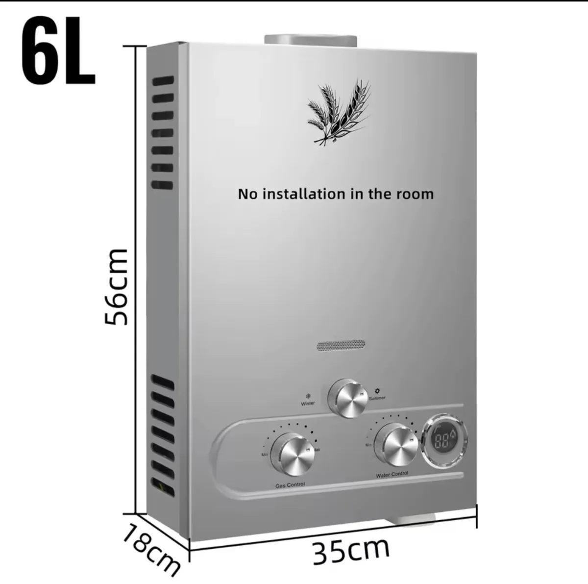 6 LPG BUTANE red bottle water heater - Image 2