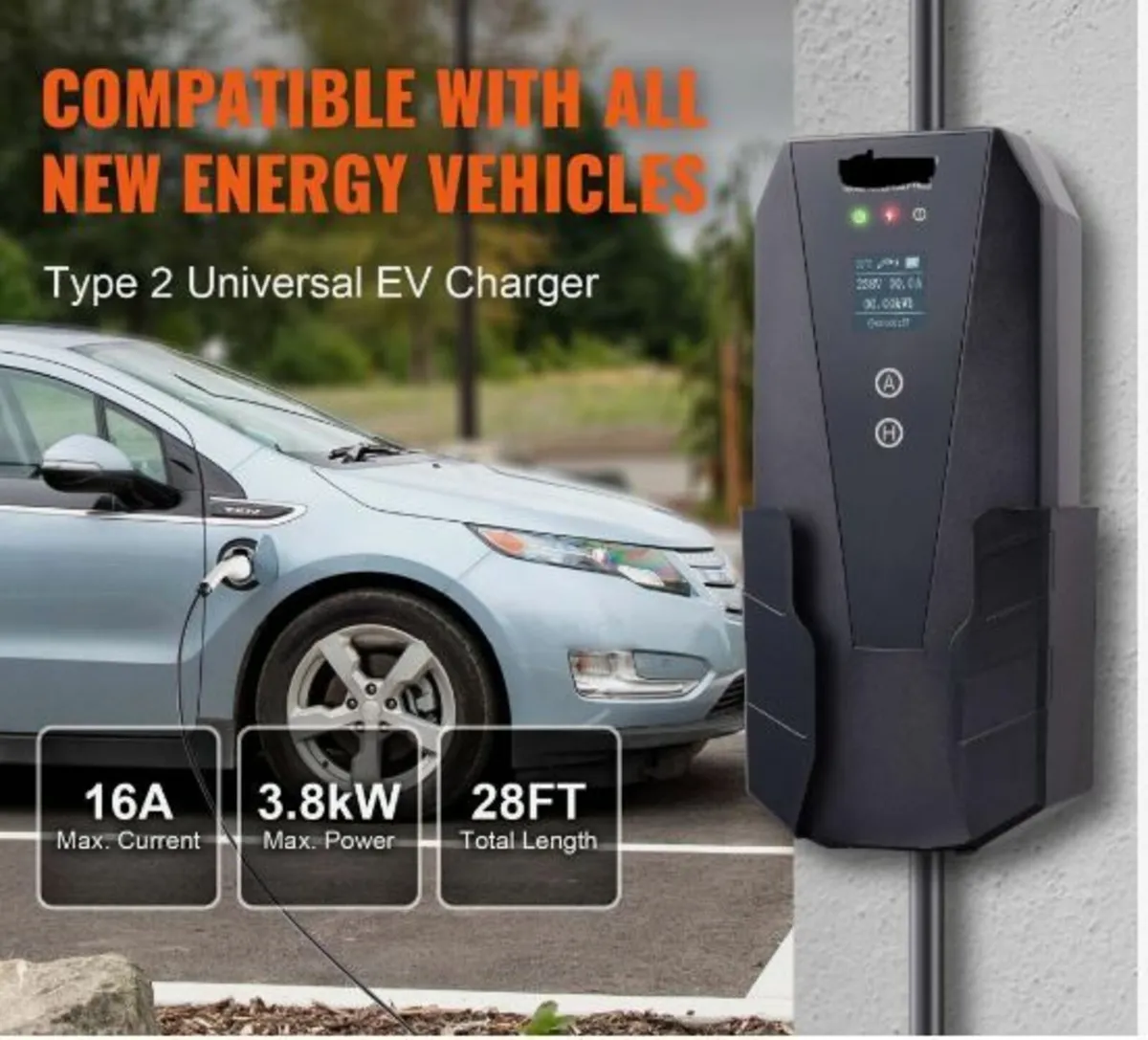 Portable EV Charger Type 2, 16A 3.7kW, Electric - Image 2