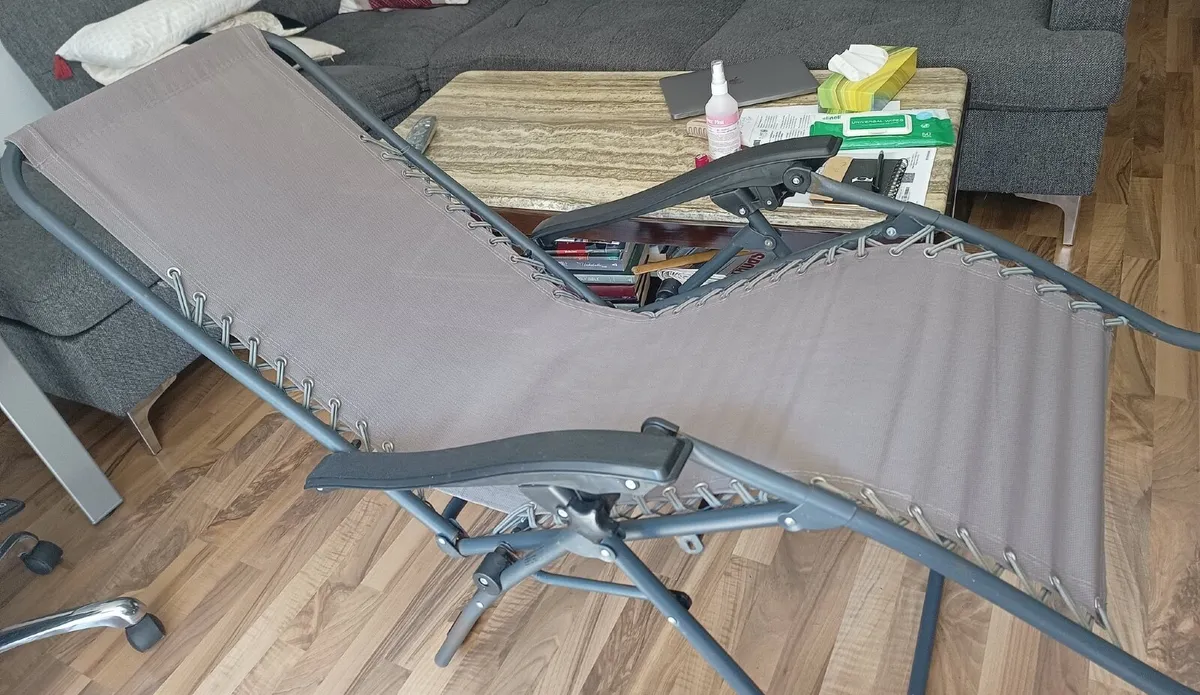 2 Brown Metal Sun Lounger - Image 1