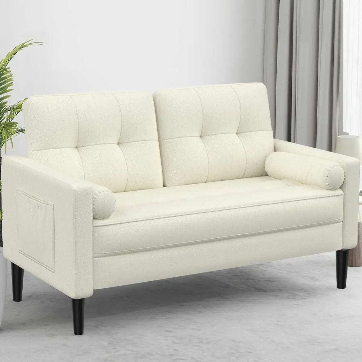 Sofa 2 Seater Couch Comfy Seat Cushion, 2 Pillows - Image 1