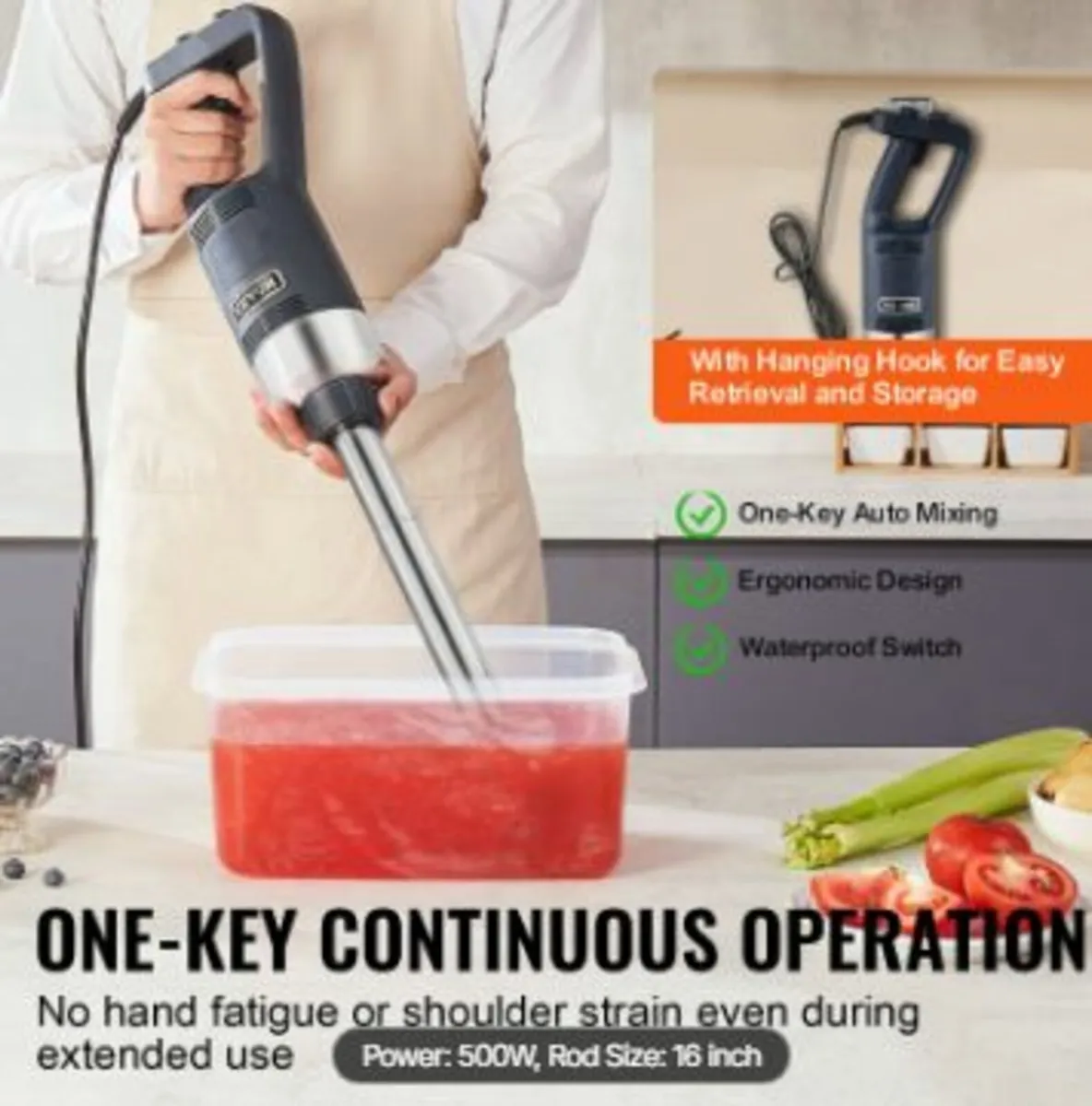 Commercial Immersion Blender 500W Heavy Duty - Image 4