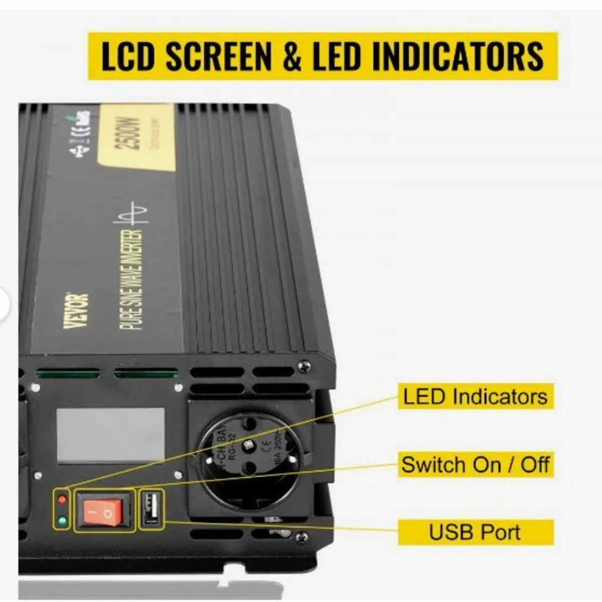Pure Sine Wave Inverter 2500W Power Inverter - Image 3