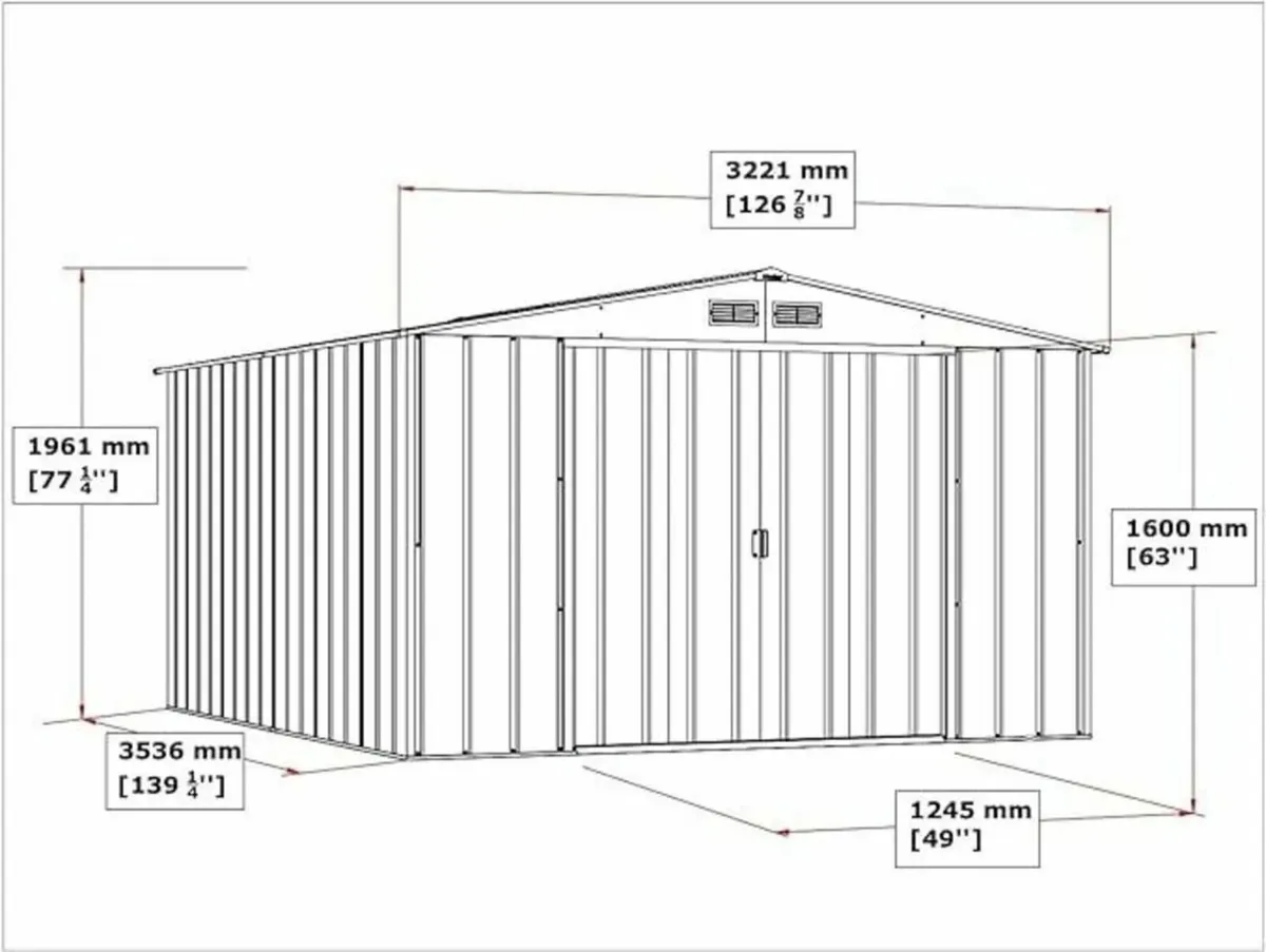 Steel Garden Shed 10x12 Anthracite Free Delivery - Image 3