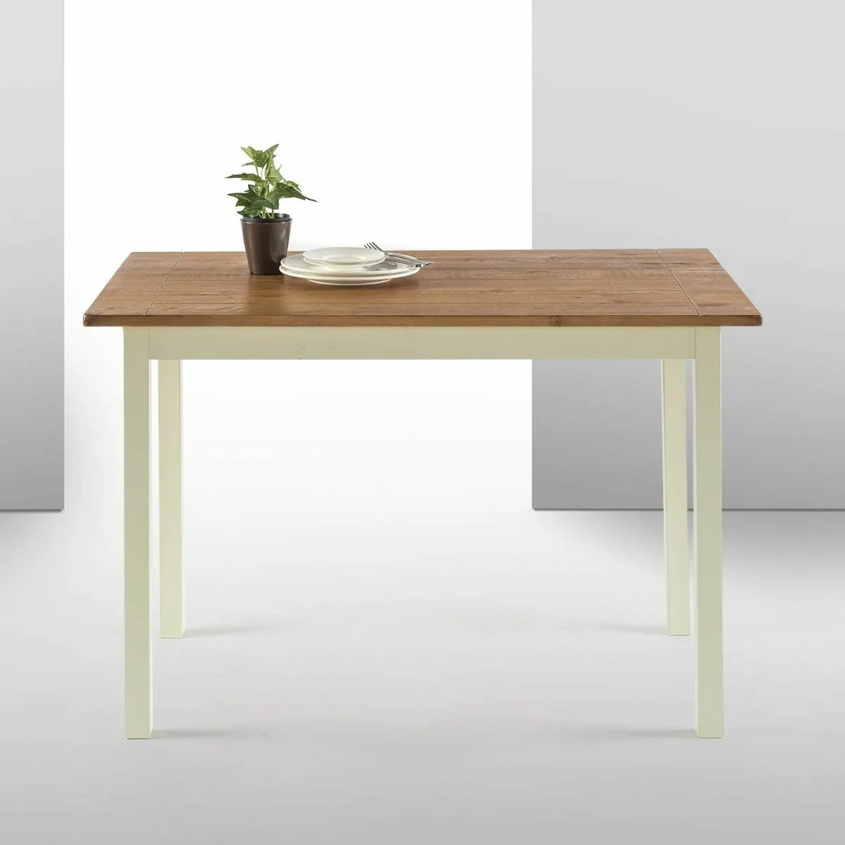 Wooden Brown Dining Table Brown 114x74x71cm - Image 1