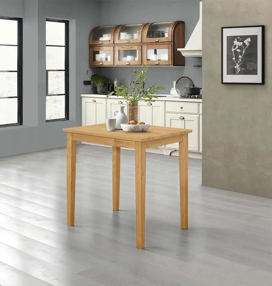 Light Oak Kitchen Wooden Dining Table Offices 80cm - Image 2