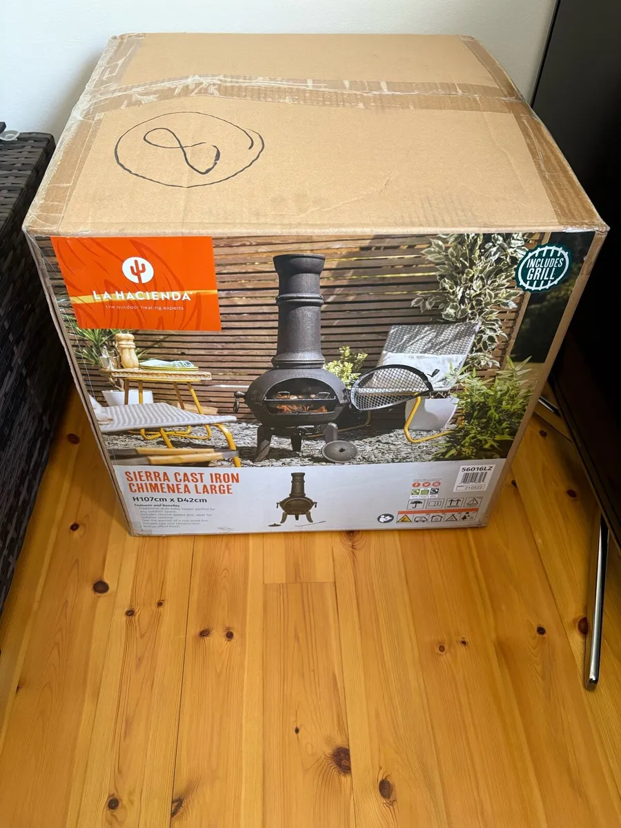 Chimenea patio heater with grill - Image 2