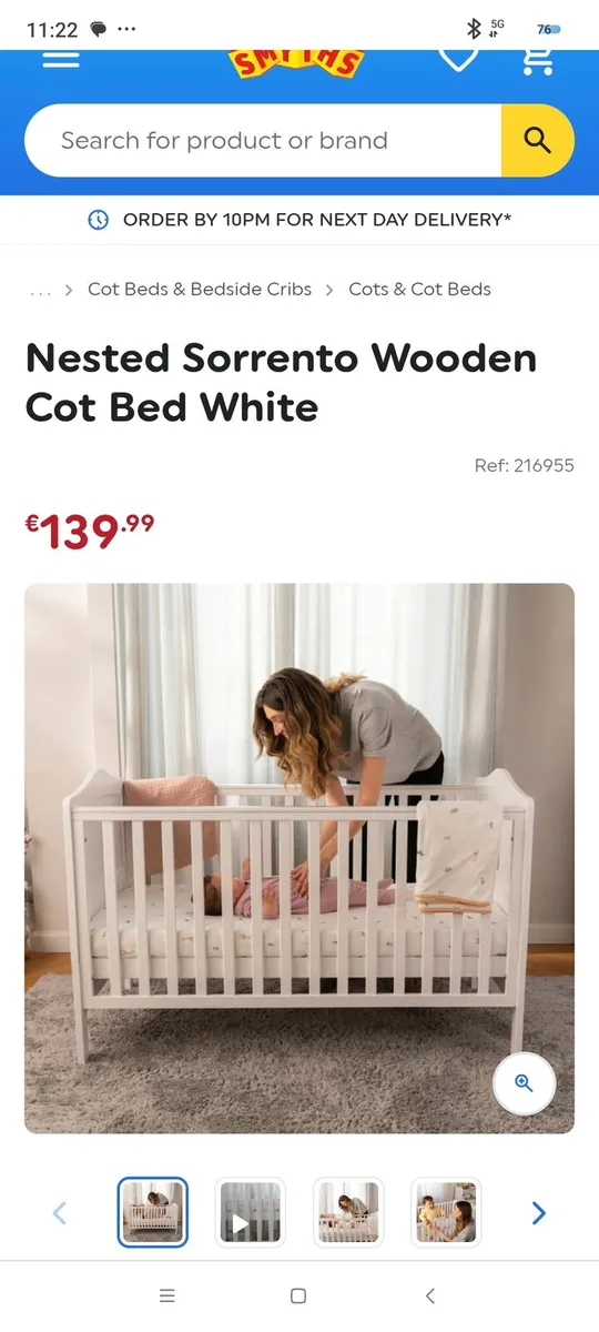 Cot Bed White - Image 1