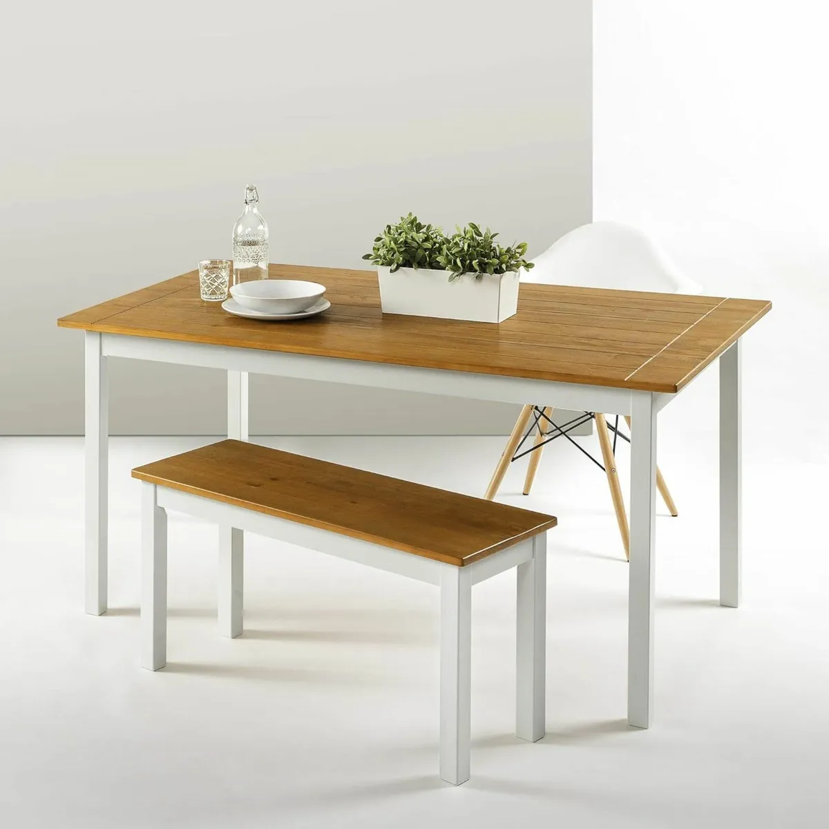 2-seater Bench Wood Dining 92x35x46cm(Bench only) - Image 2