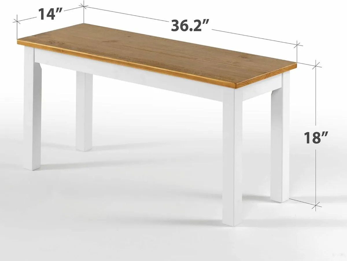 2-seater Bench Wood Dining 92x35x46cm(Bench only) - Image 3